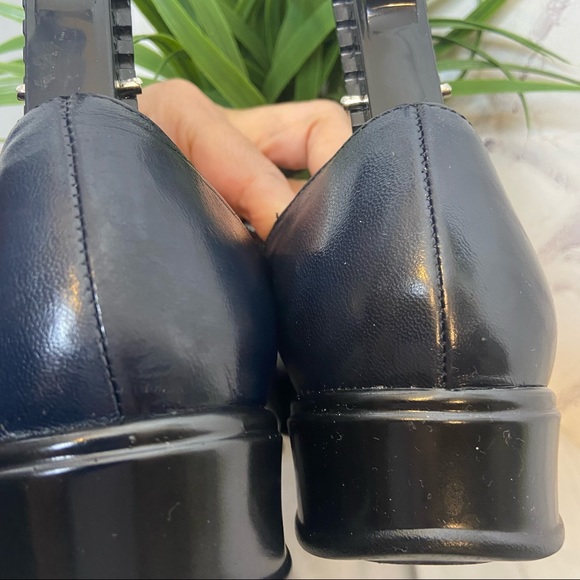 Munro Black Blue Leather Loafers 7W - Picture 6 of 9